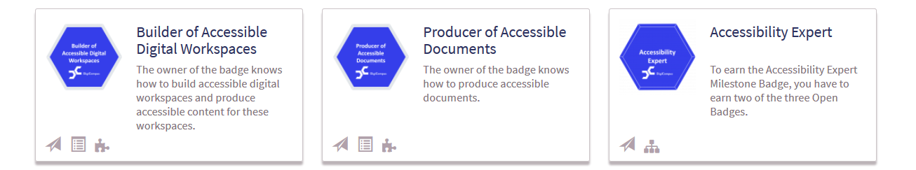 Accessibility badges on Open Badge Factory